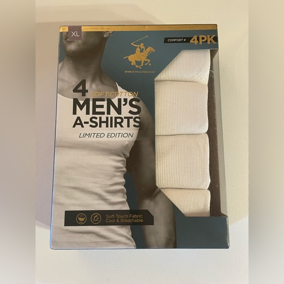 Beverly Hills Polo Club Other - Soft Cotton Polo Club Mens A-Shirts 4 Pack XL